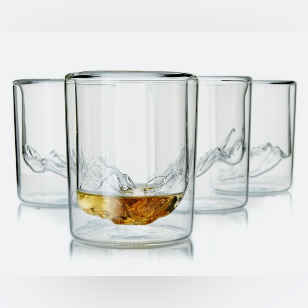 Whiskey Peaks Grand Tetons Whiskey Glasses - Set of 4